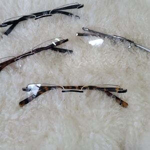 READERS 4 Pairs Eyeglasses Set in Black, SILVER  and Tortoise